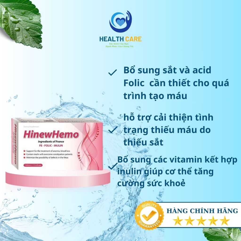 HINEWHEMO - Bổ sung sắt và Acid Folic