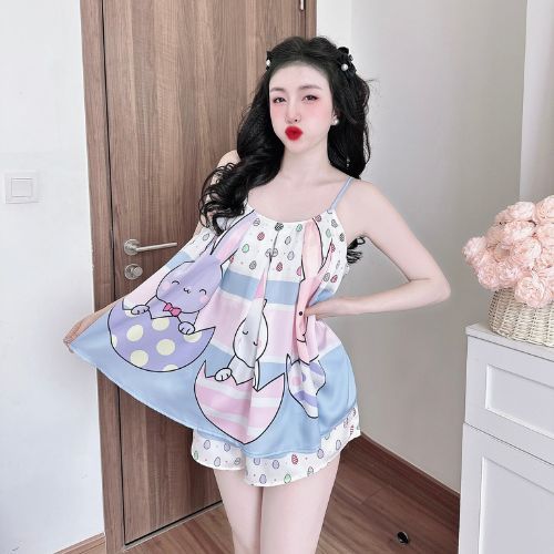 Đồ Ngủ Nữ Bigsize MIKY, Đồ Ngủ Bigsize lụa Latin cao cấp mềm mại xinh xắn < 75KG