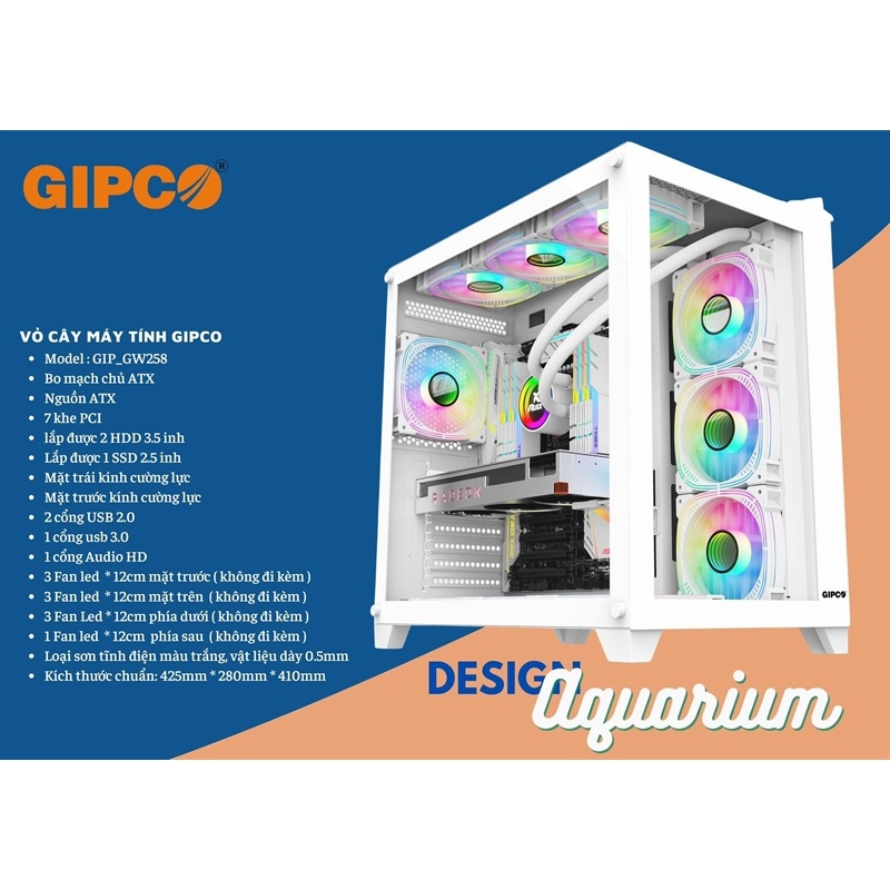 Vỏ case bể cá GIPCO Aquarium GW 258