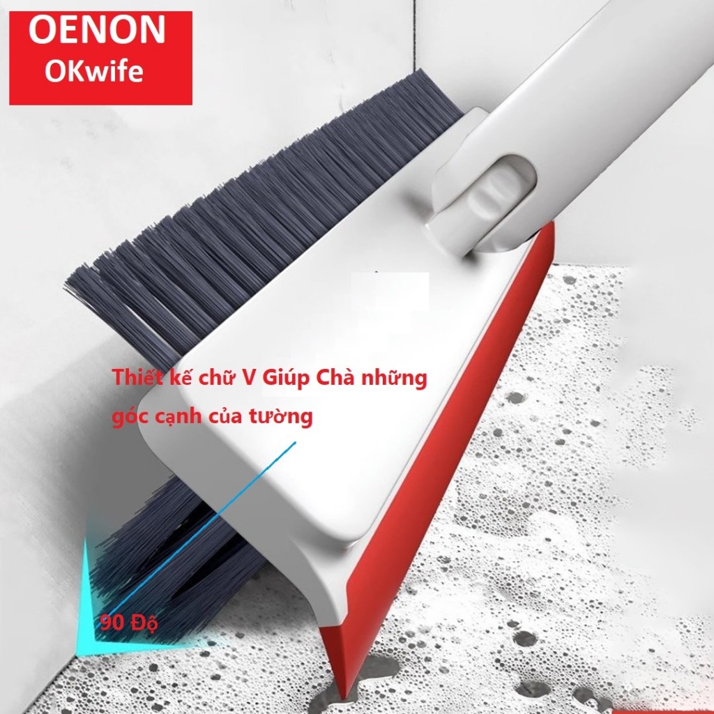 Cây Chà Sàn Nhà Tắm OK01 3 Trong 1 Thiết Kế Chà Sàn, Gạt Nước - OENON