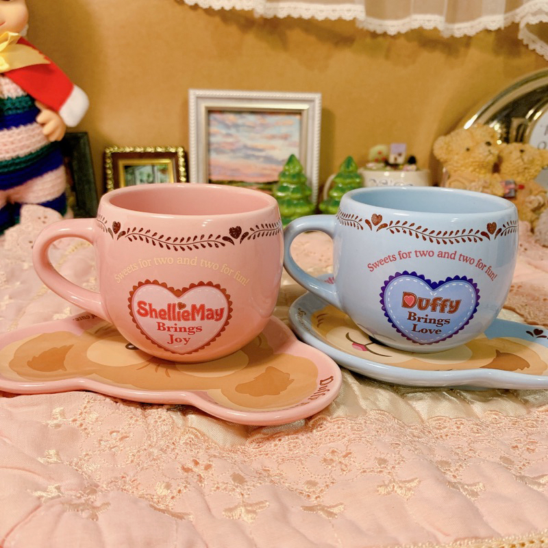 Ly dĩa gấu duffy chính hãng disney màu xanh blue pink baby