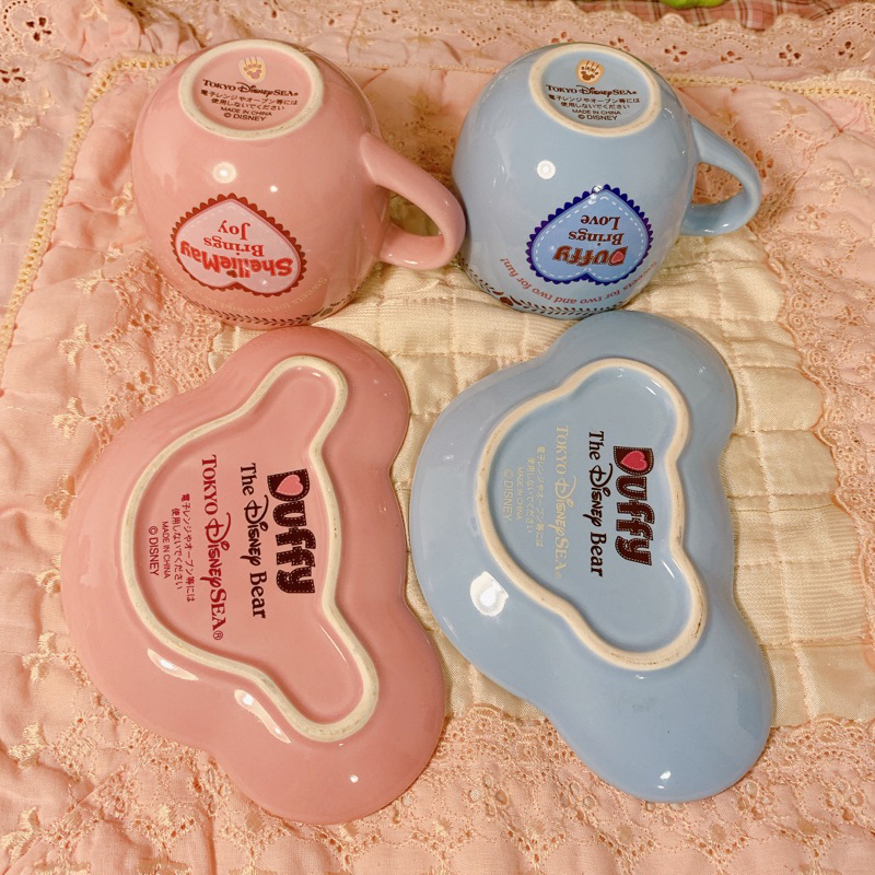 Ly dĩa gấu duffy chính hãng disney màu xanh blue pink baby
