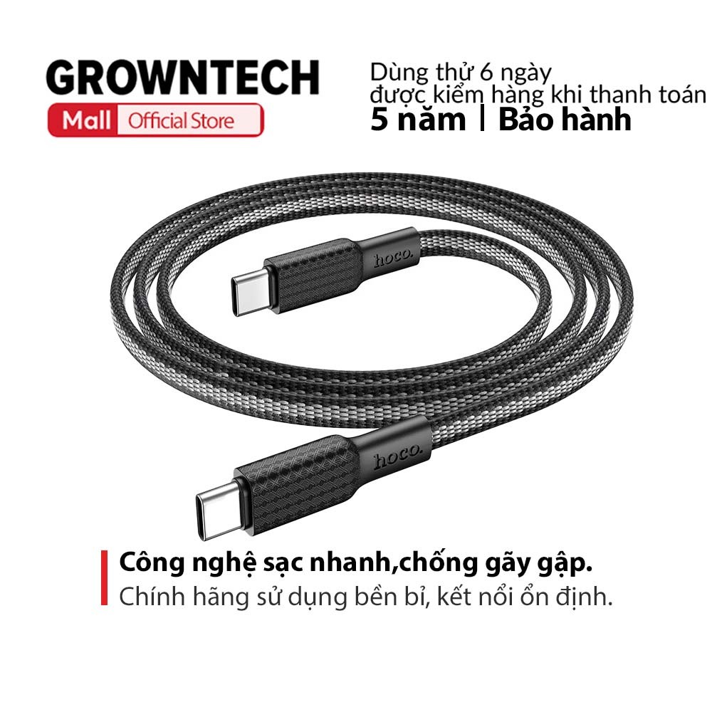 Cáp sạc nhanh iphone PD60W chính hãng Hoco X89 type c 3A sạc siêu bền chống gãy gập dây dù bện dài 1M