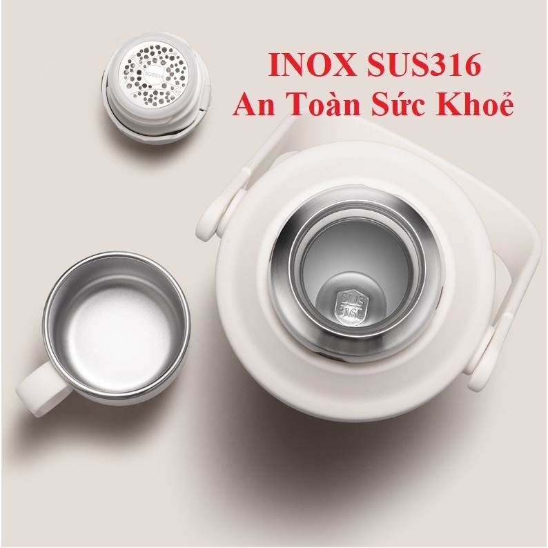 Bình Giữ Nhiệt 1200ml Chất Liệu Inox 316 Cao Cấp, Có Kèm Lọc Trà Và Cốc | BigBuy360 - bigbuy360.vn