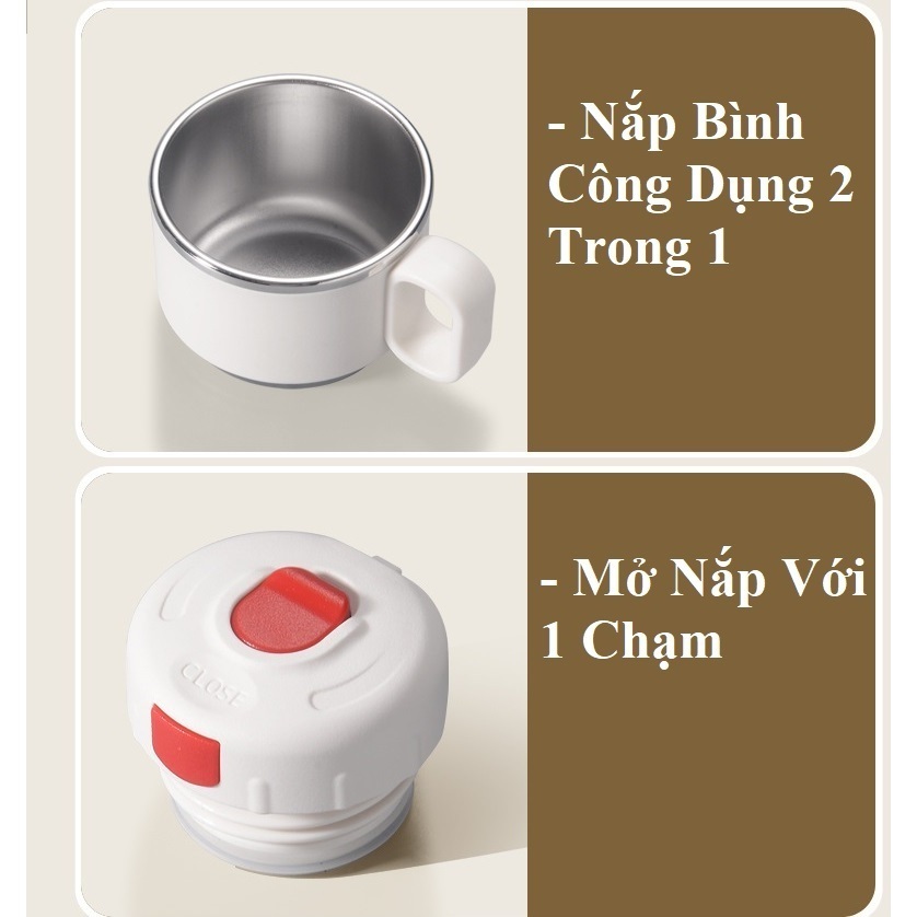 Bình Giữ Nhiệt 1200ml Chất Liệu Inox 316 Cao Cấp, Có Kèm Lọc Trà Và Cốc | BigBuy360 - bigbuy360.vn
