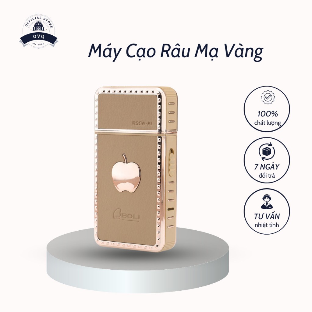 Máy Cạo Râu Mạ Vàng Hình Quả Táo Chạy Êm Bảo Hành 6 Tháng