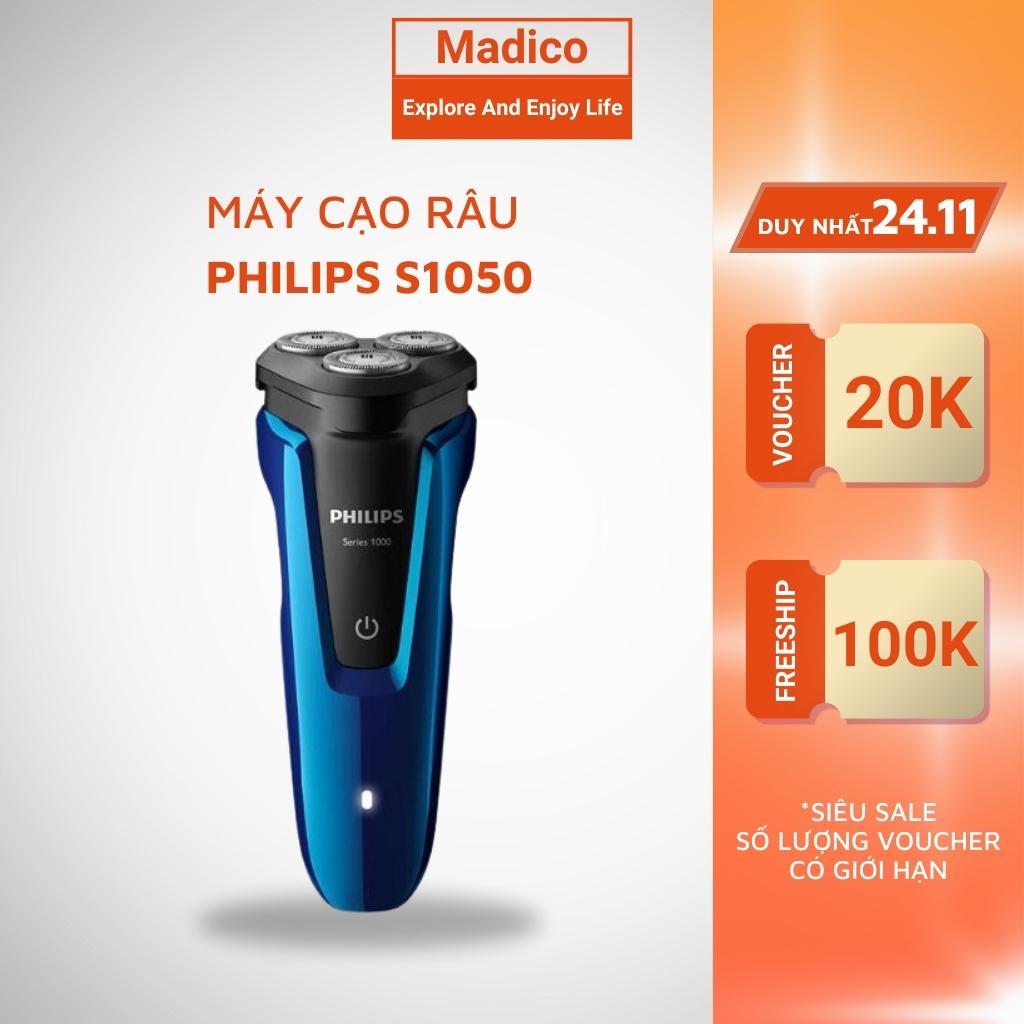 Máy Cao Râu Philips Dao Cạo Khô Và Ướt S1050 Thân Máy Kháng Nước Cao Cấp BH 2 năm - madicovn