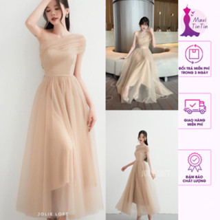   Đầm Tiệc  Đầm váy đi tiệc dạ hội đi sự kiện thiết kế cup quây lệch vai dáng dài phong cách tiểu thư nhẹ nhàng 