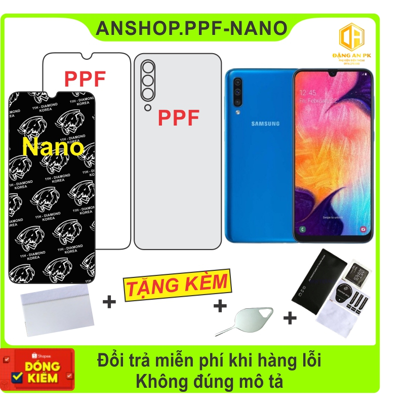 Miếng dán PPF-NANO Samsung A50 dán màn hình - dán lưng