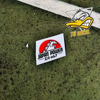 Tem Sticker Nhật Bản Phối Màu Đỏ Trắng Nổi Bật Dán Trang Trí Xe Máy, Nón Mũ Bảo Hiểm, Laptop, Decal Chống Thấm Nước