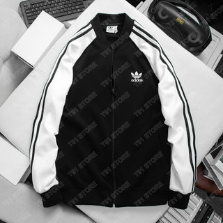 Áo Bomber SST Màu Đen Pha Trắng - 3 Sọc Viền Đen - Áo Khoác Chất Liệu Poly Cao Cấp - Phù Hợp Cho Cả Nam Và Nữ