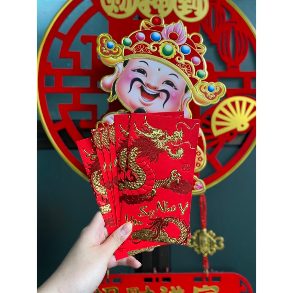 Bao lì xì tết 2024 hình rồng vàng, kỳ lân ngộ nghĩnh đáng yêu, món quà ngày tết - Lokimall.vn
