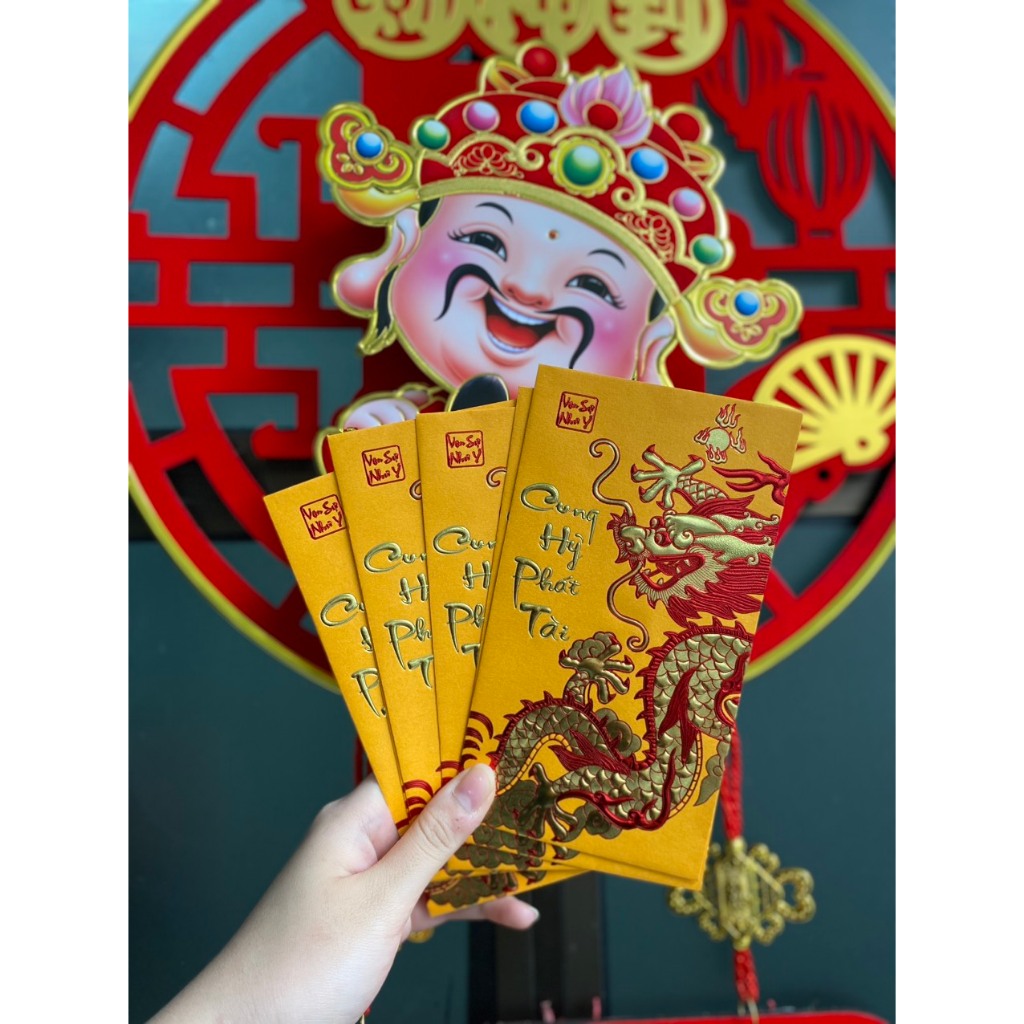 Bao lì xì tết 2024 hình rồng vàng, kỳ lân ngộ nghĩnh đáng yêu, món quà ngày tết - Lokimall.vn