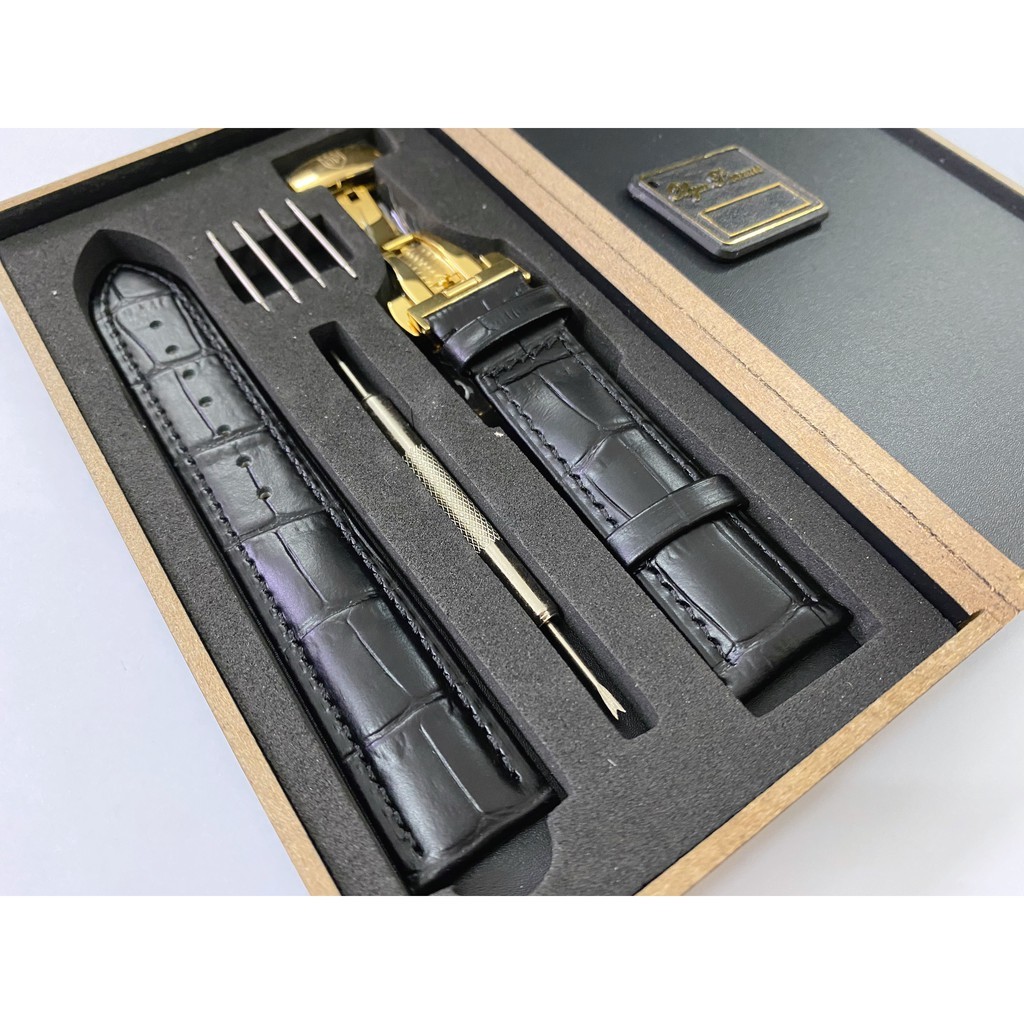 Dây Da Đồng Hồ Olym Pianus Khóa Bướm Chính Hãng