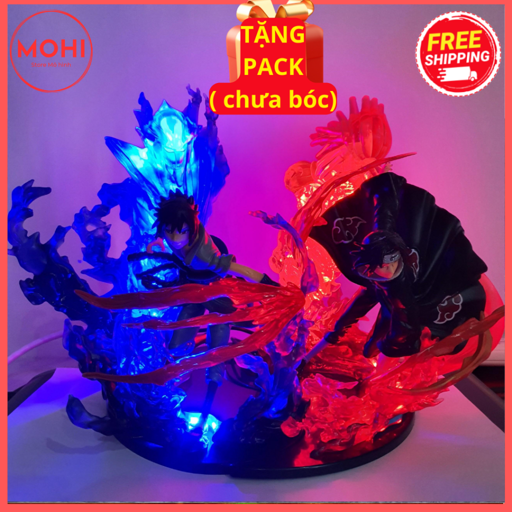 Bộ đôi Uchiha Itachi và Sasuke Có bản Led, có hộp màu, cao 21 cm - Mô hình Naruto