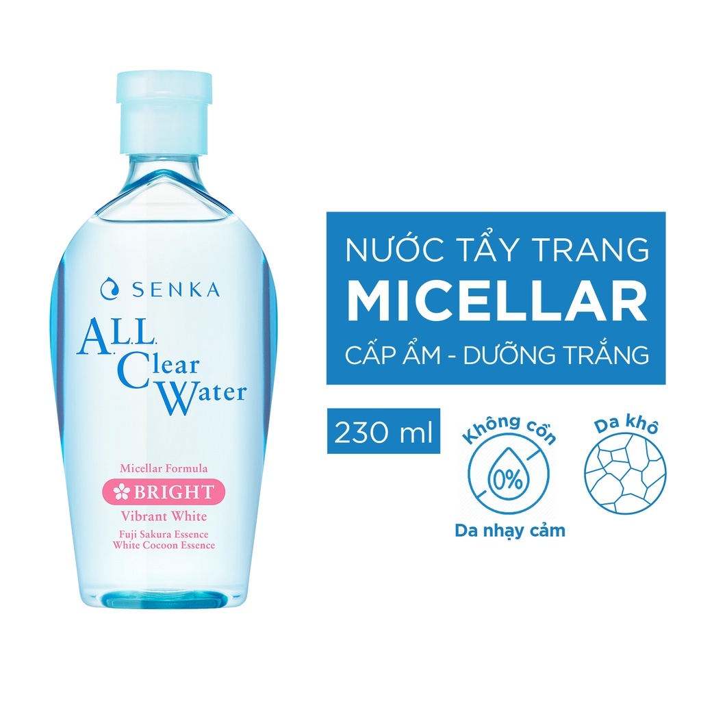 Nước Tẩy Trang Senka All Clear Water 230ml - Cho Da Dầu Mụn, Da Khô