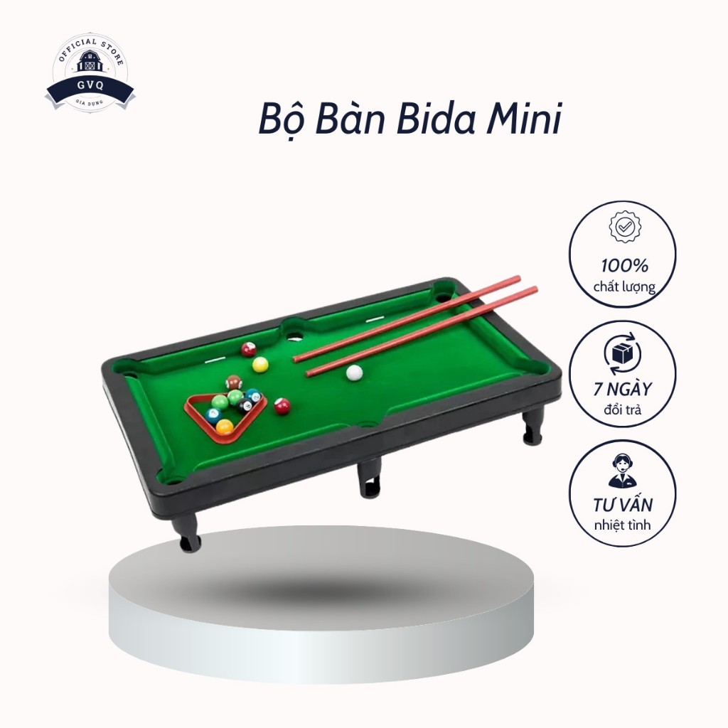 Bộ Bàn Bida Snooker Pool Mini Đầy Đủ Phụ Kiện Tiện Lợi Cho Bé Và Gia Đình Vui Chơi Giải Trí (GVQ Store)