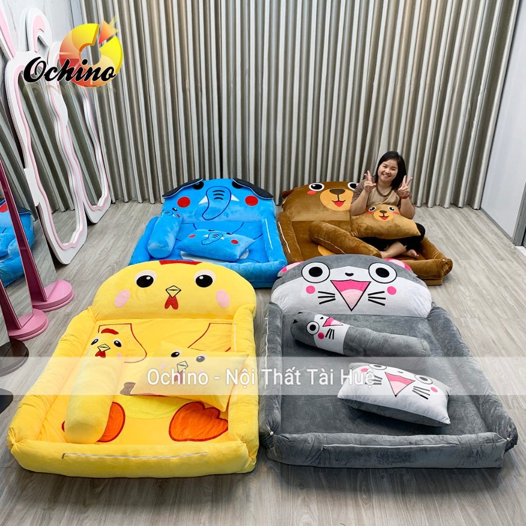 Giường nệm thú bông Dáng Nôi Hàng handmade Size 1m1 x 1m6