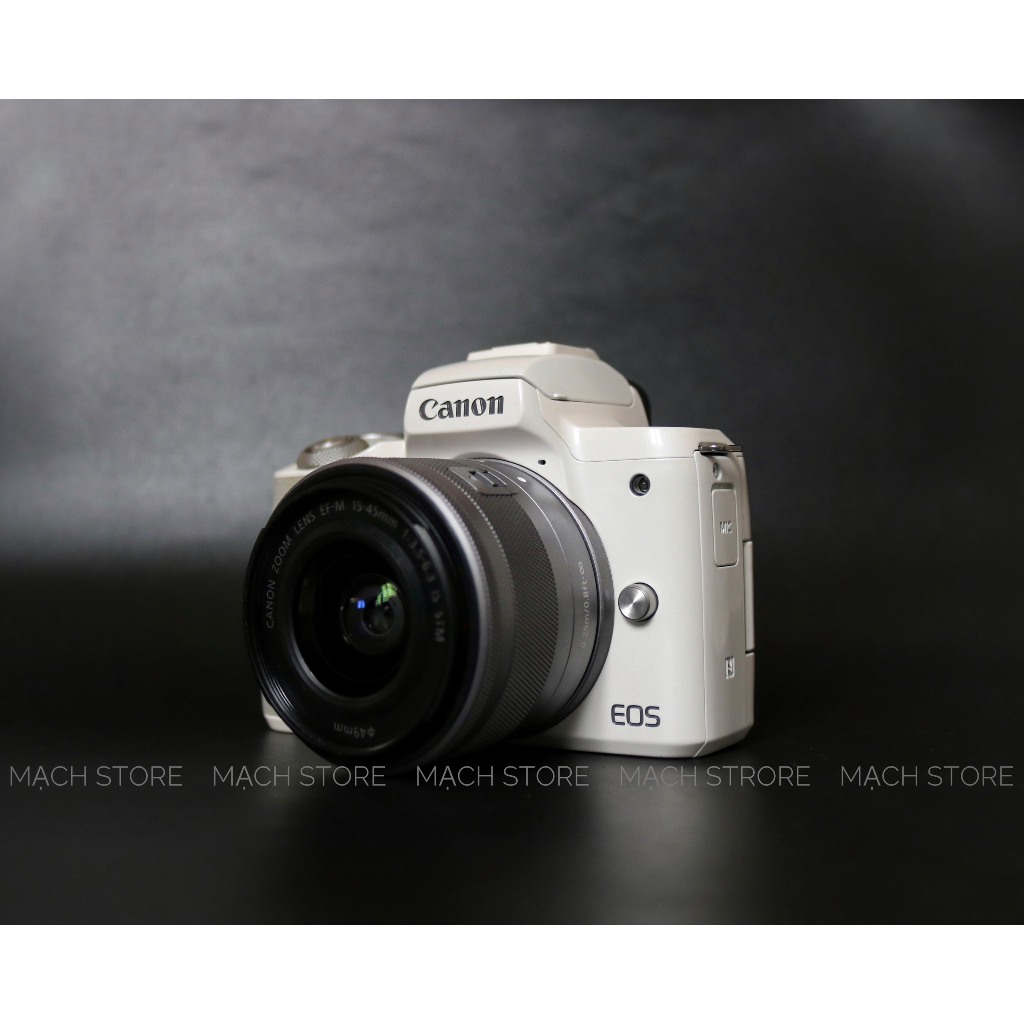 MÁY ẢNH CANON EOS M50 + LENS 15-45MM F3.5-6.3 IS STM MÀU TRẮNG