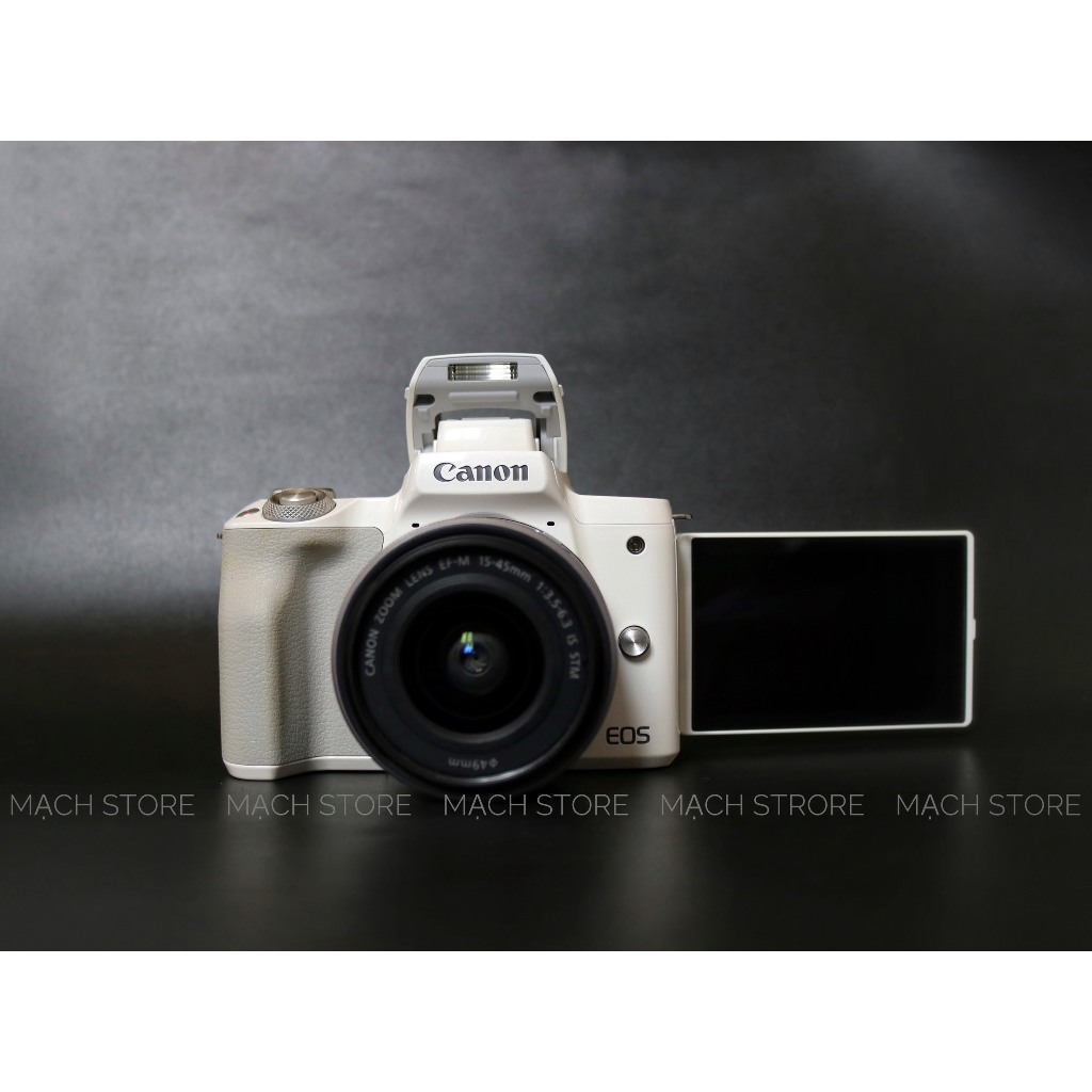 MÁY ẢNH CANON EOS M50 + LENS 15-45MM F3.5-6.3 IS STM MÀU TRẮNG