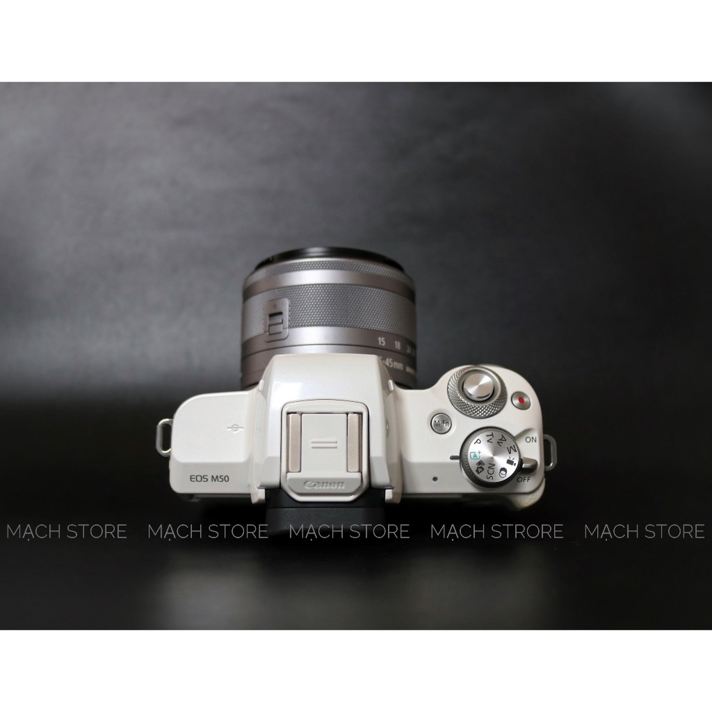 MÁY ẢNH CANON EOS M50 + LENS 15-45MM F3.5-6.3 IS STM MÀU TRẮNG