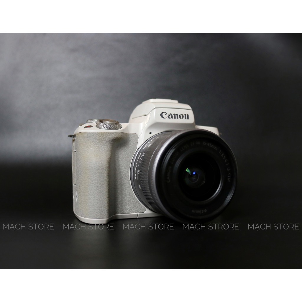 MÁY ẢNH CANON EOS M50 + LENS 15-45MM F3.5-6.3 IS STM MÀU TRẮNG