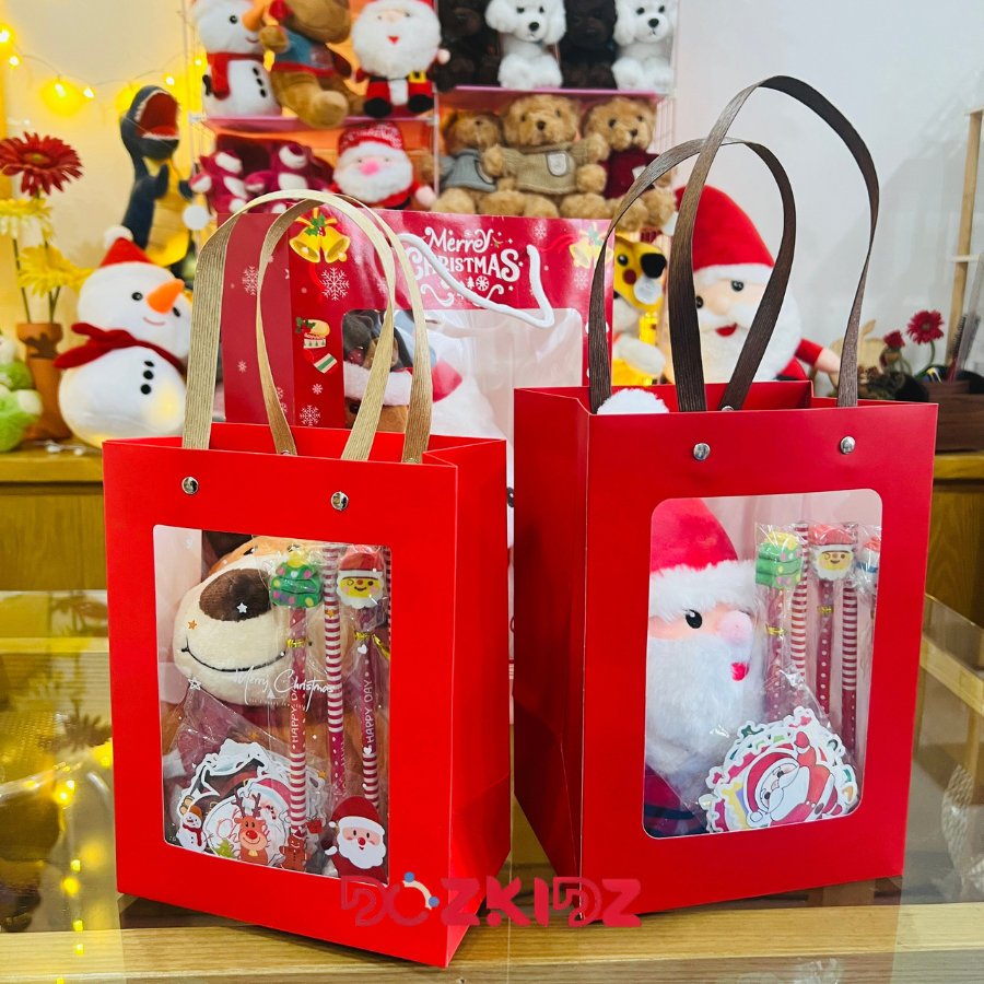Đồ chơi quà tặng Giáng Sinh các Set cho bé Mầm non Học Sinh, Quà Noel 2023 gồm gấu Bông Sticker Bút Chì Noel dễ thương