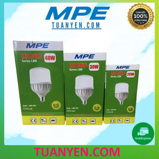 {SHOPEE VIDEO} [Hỏa Tốc] Bóng Đèn Led Trụ MPE 20W, 30W, 40w , 50W  THÂN NHỰA tiết kiệm điện - Hàng Chính Hãng