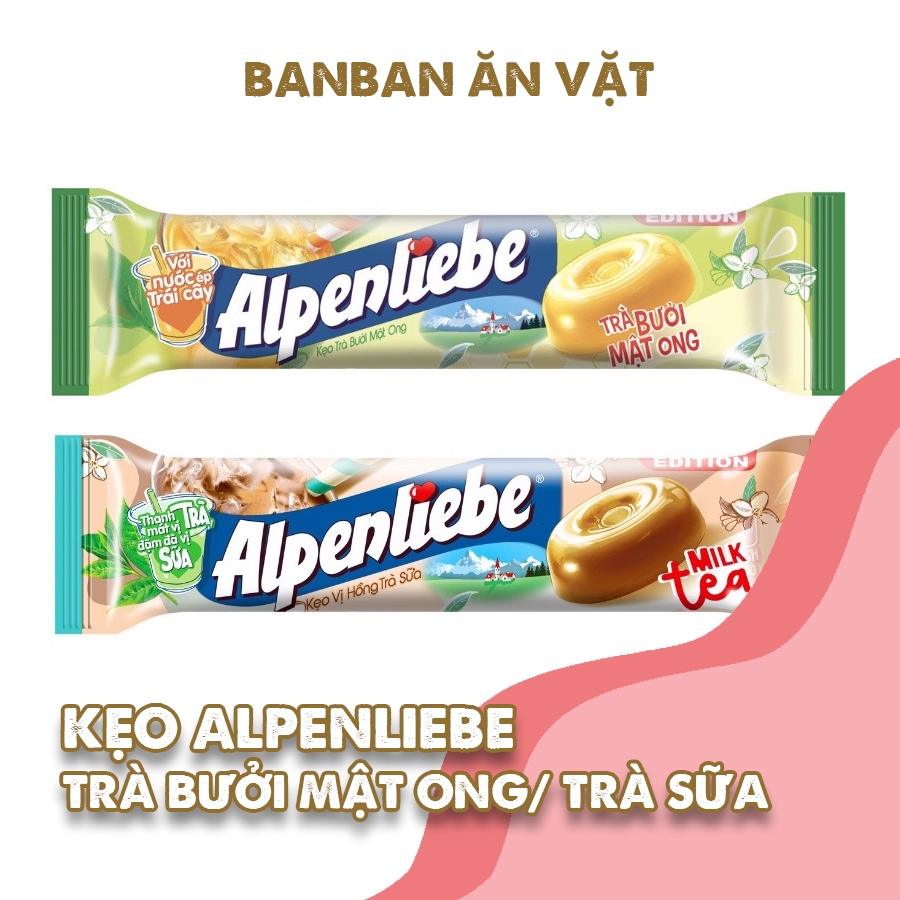 1 thỏi 10 Viên Kẹo Alpenlibe Hồng Trà Sữa/ Trà bưởi mật ong