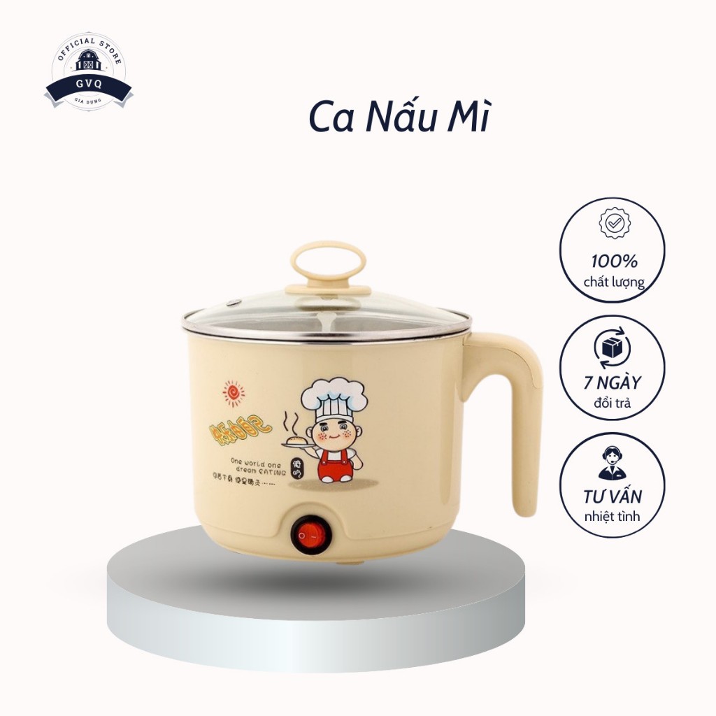 Ca Nấu Mì Chống Dính Đa Năng Nhanh Sôi Tiết Kiệm Điện Tiện Lợi Sử Dụng Cho Sinh Viên, Dân Văn Phòng (GVQ Store)
