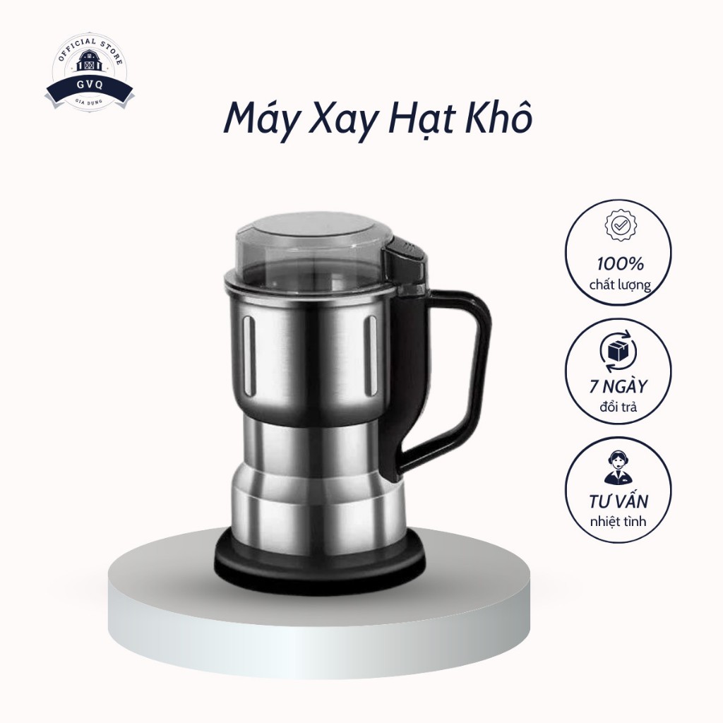 Máy Xay Hạt Khô Công Suất 300W Bằng Thép Không Gỉ Xay Các Loại Hạt Dễ Dàng (GVQ Store)