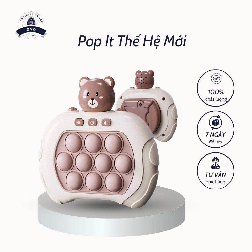 Máy Chơi Game Pop It Luyện Phản Xạ Cho Bé Kèm Nút Bấm Theo Nhạc Dễ Sử Dụng (GVQ Store)