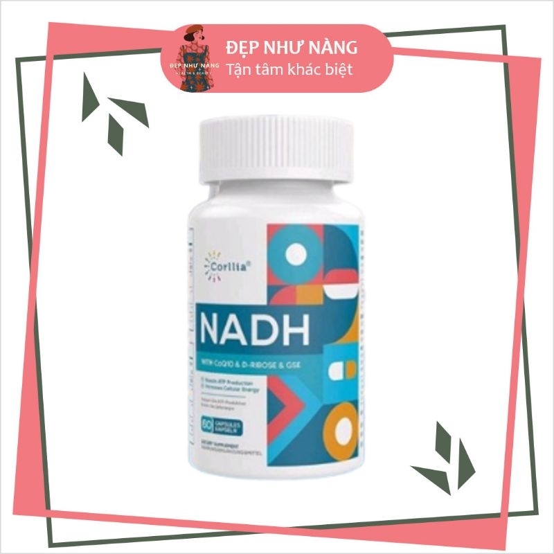 VIÊN UỐNG GIA TĂNG NMN TỰ NHIÊN, NADH 200mg, NAD Trẻ Hóa, Cải Thiện Tổng Thể, Tái Tạo Da Corllia Coq10
