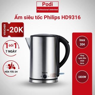 Ấm siêu tốc philips hd9316 1800w bình đun nước giá rẻ inox 304 hd9316 1.7l bh 2 năm - podi92