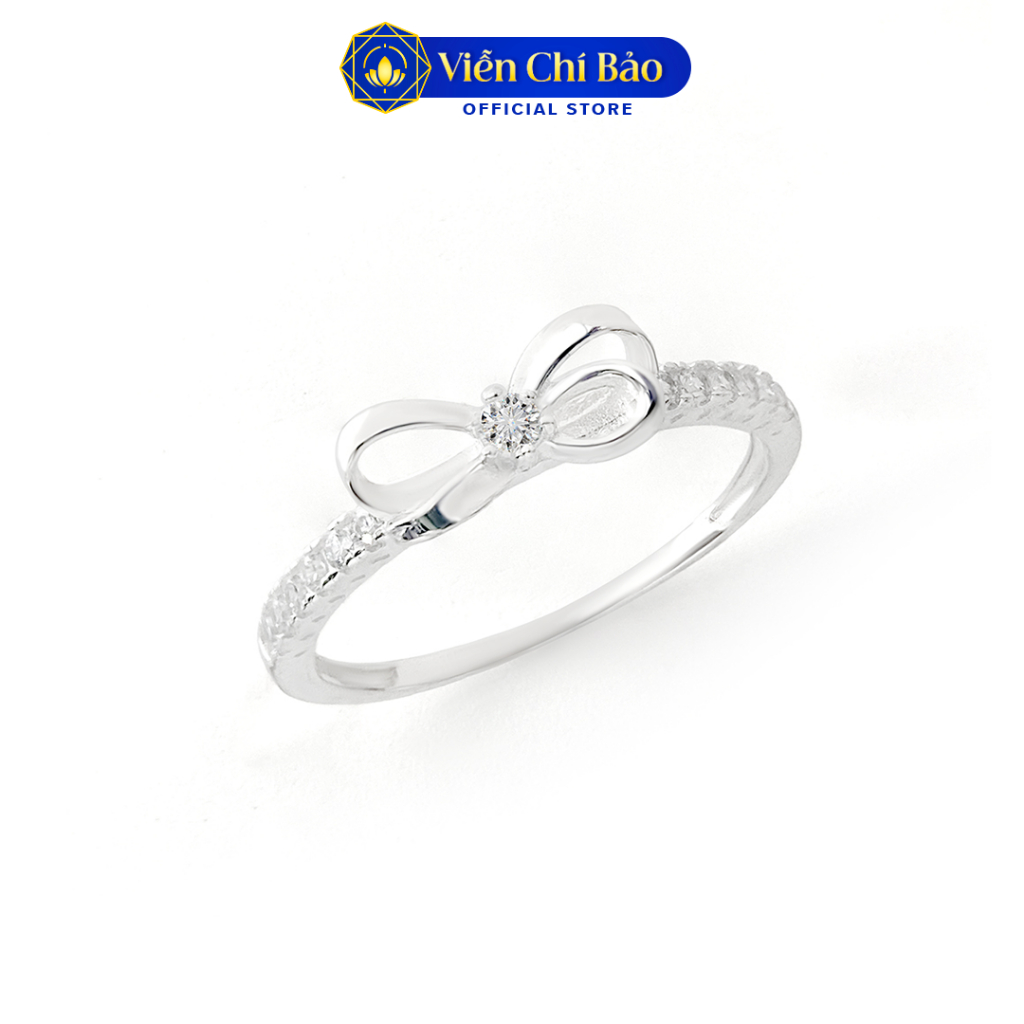 Nhẫn bạc nữ hình nơ viền đá chất liệu bạc 925 thời trang phụ kiện trang sức Viễn Chí Bảo N400876