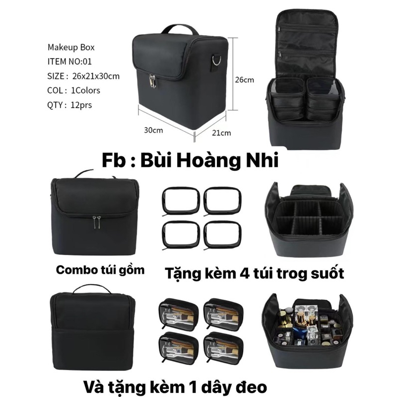 Cốp đựng đồ makeup 30x21x26 cm