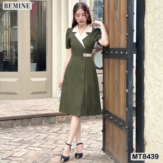 Đầm công cổ vest tùng xếp ly BEMINE MT8439