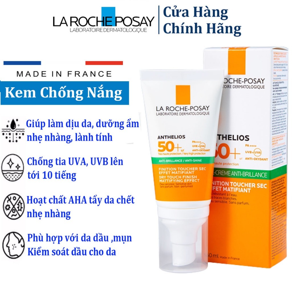 Kem chống nắng La roche Posay Anthelios SPF 50+ 50ml kem chống nắng dành cho da thường và khô nhạy cảm [ Chính Hãng ]