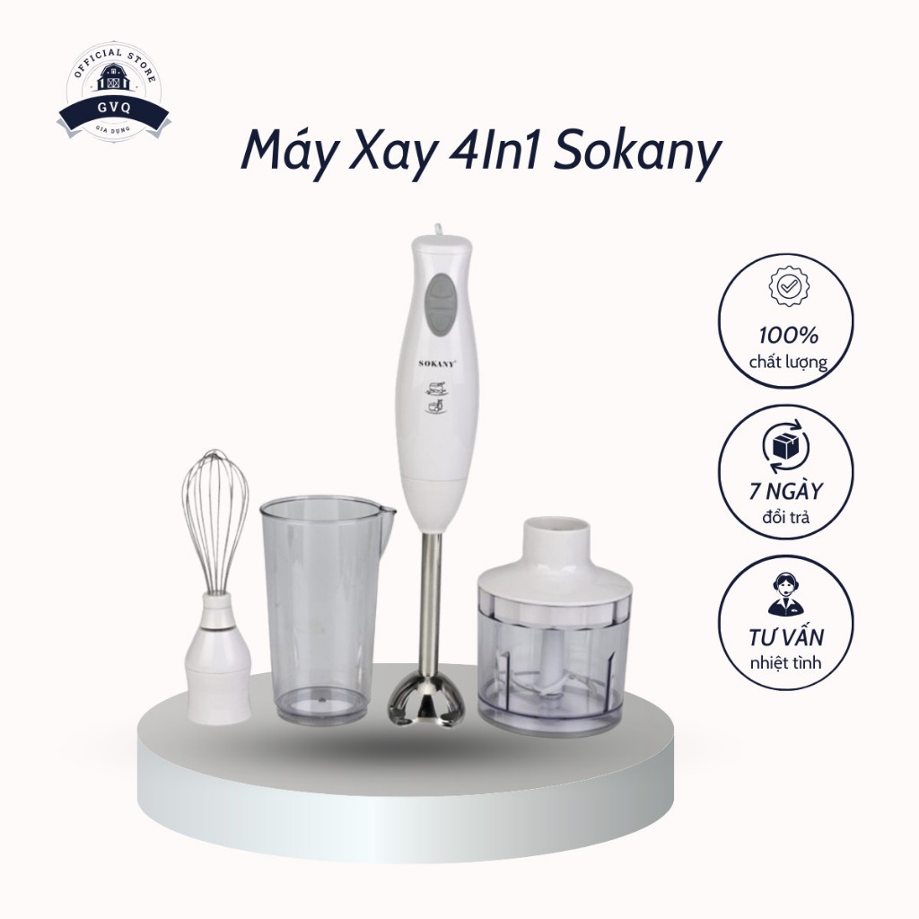 Máy Xay Đa Năng Sokany 4 In 1 Cầm Tay Cao Cấp Công Suất 1000W Tiện Lợi Sử Dụng (GVQ Store)