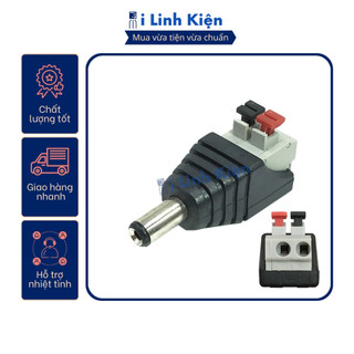 Jack nguồn DC đực 5.5x2.1mm đấu dây chốt cài