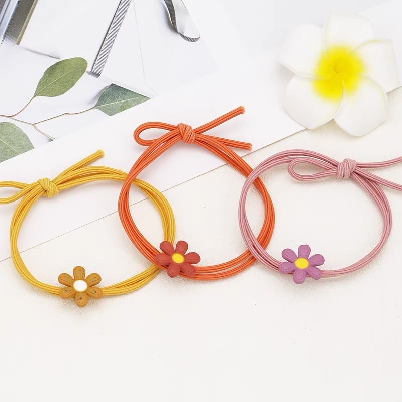 Dây cột tóc in hình hoa cúc Luli shoes dễ thương đáng yêu nhiều màu