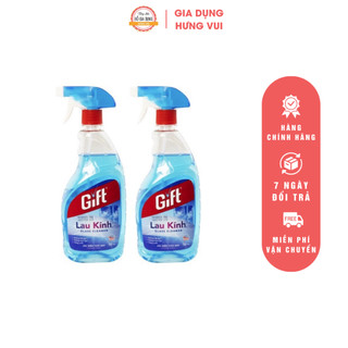 Nước lau kính bình Gift xịt kính 540ml sạch bóng