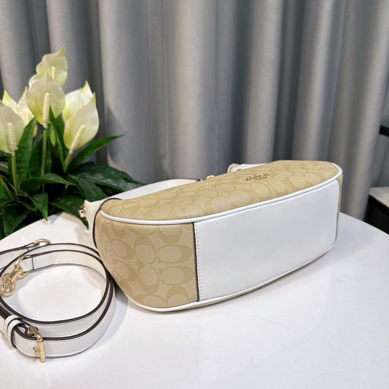 Túi coach mara hobo da thật phối canvas