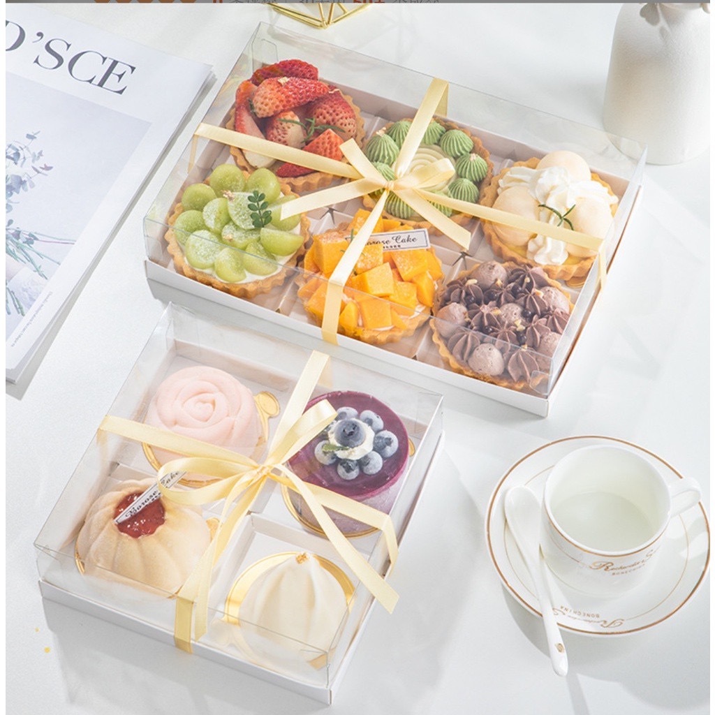 Hộp giấy quà tặng nắp mica có chia ngăn