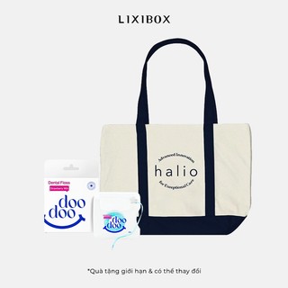  Combo Túi tote HALIO Navy & Chỉ Nha Khoa doodoo Dental Floss 30m Strawberry Milk