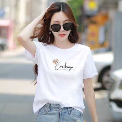 Áo phông nữ dáng rộng NA03 in chữ Evethings chất thun cotton Loza RT6655