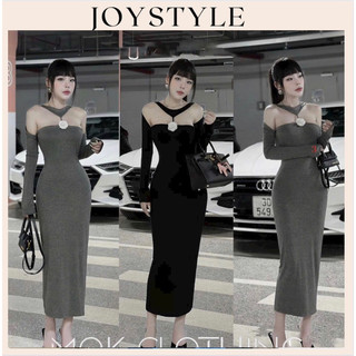 (Quà Tặng Chun Buộc Tóc)V3 Đầm Thiết Kế Dáng Dài Siêu Chuẩn Kèm Hoa Ngực -JOYSTYLE V21