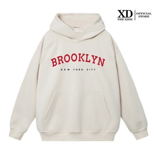 Áo Hoodie nỉ The Xide áo in chữ  BROOKLYN  form unisex nam nữ chất nỉ bông dày dặn