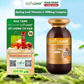 Vitamin C tăng đề kháng Vitamin C 1000mg Complex Chewable Spring Leaf tạo hệ thống miễn dịch khỏe mạnh 200 viên
