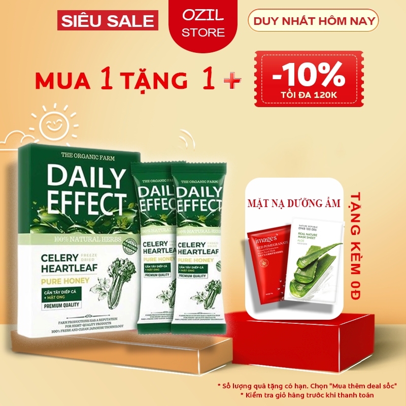 Uống Bột Cần Tây Diếp Cá Mật Ong Daily Effect - Hỗ Trợ Giảm Mụn, giữ dáng đẹp da cam kết CHÍNH HÃNG